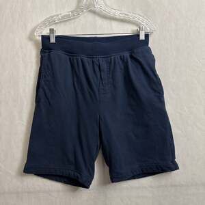 Dude Robe Men's Size S/M Dark Blue Terry Lined Drawstring Sweat Shorts